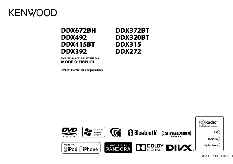 Page n°1 - Manuel utilisateur Kenwood DDX392