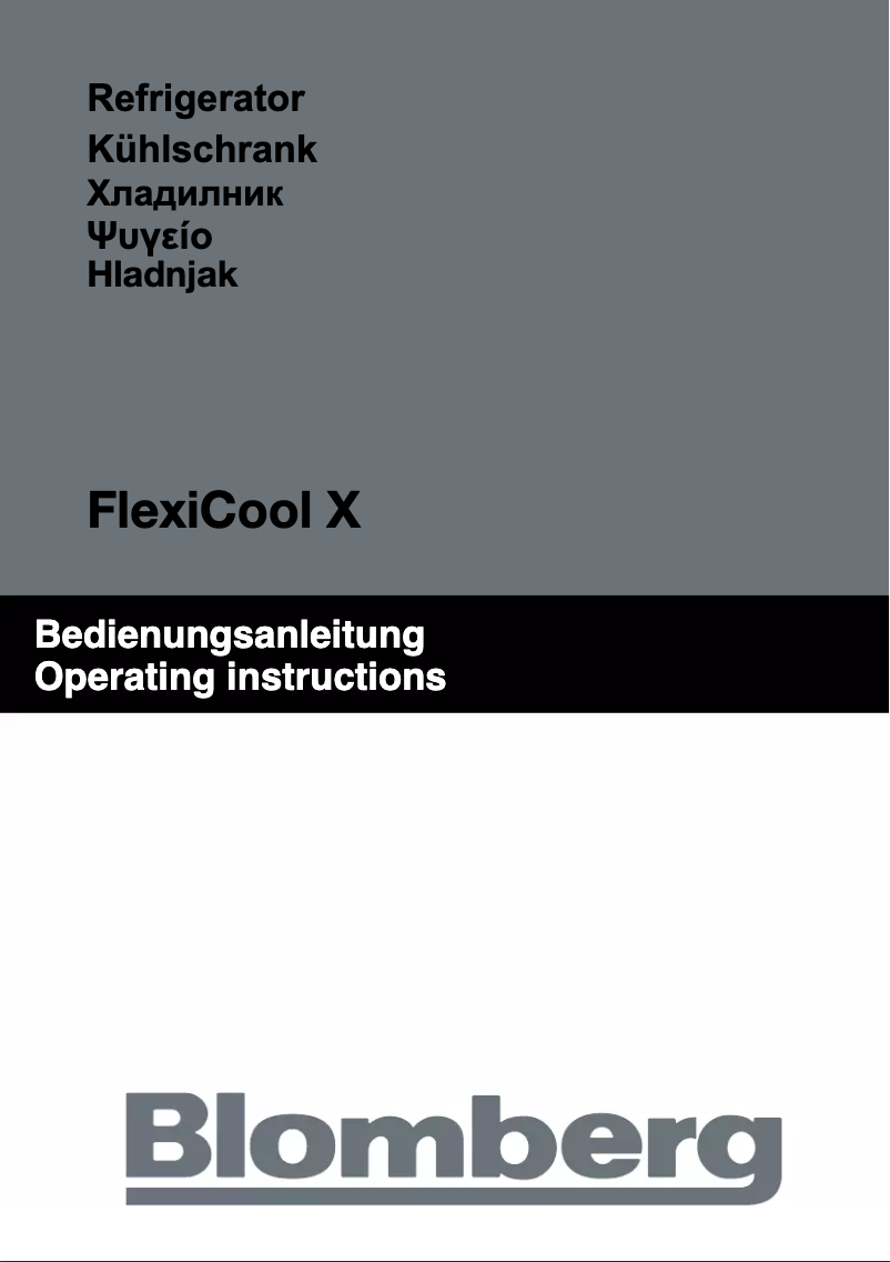Page 1 de la notice Manuel utilisateur Blomberg FLEXICOOL X