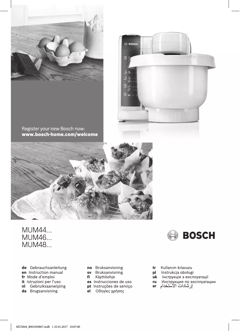 Page n°1 - Manuel utilisateur Bosch MUM48SL