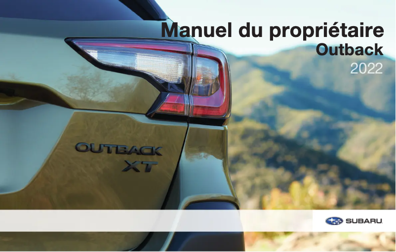 Image de la première page du manuel de l'appareil Outback (2022)
