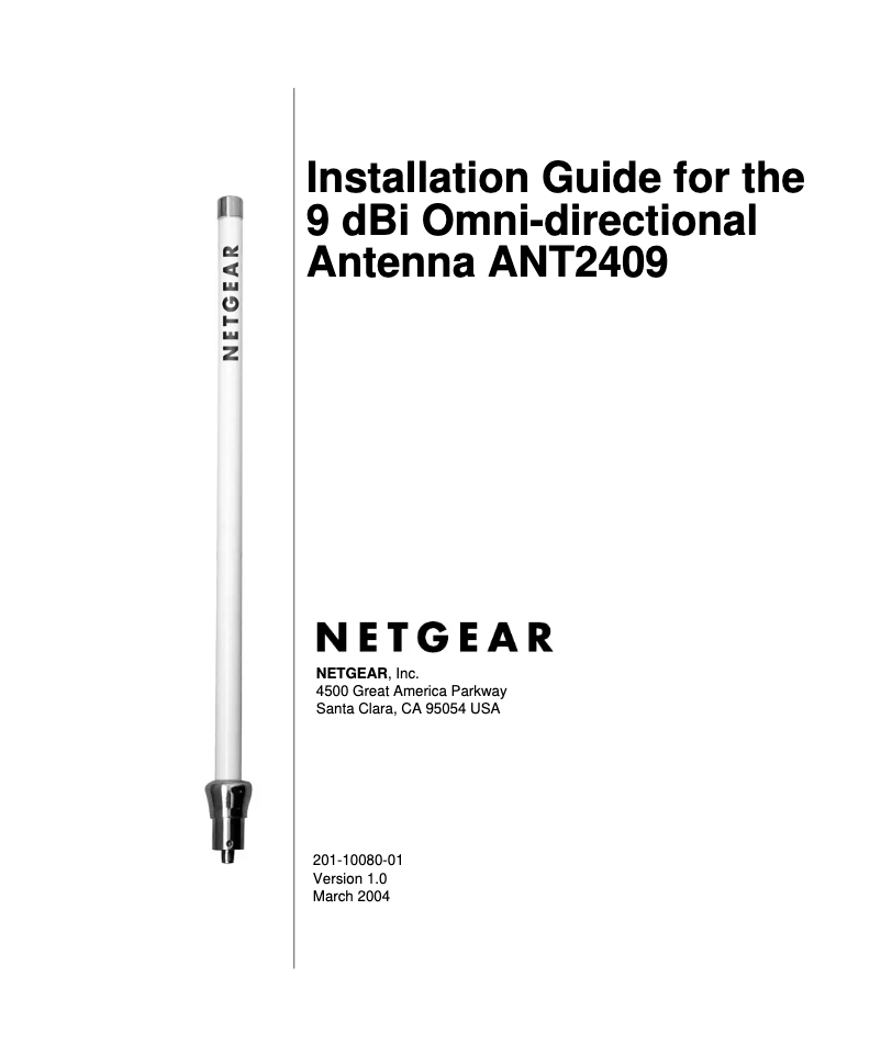 Page n°1 - Guide d'installation Netgear ANT2409