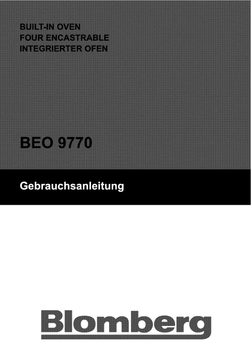 Page n°1 - Manuel utilisateur Blomberg BEO 9770