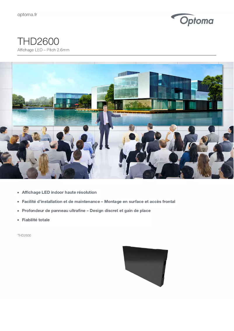 Page 1 de la notice Manuel utilisateur Optoma THD2600