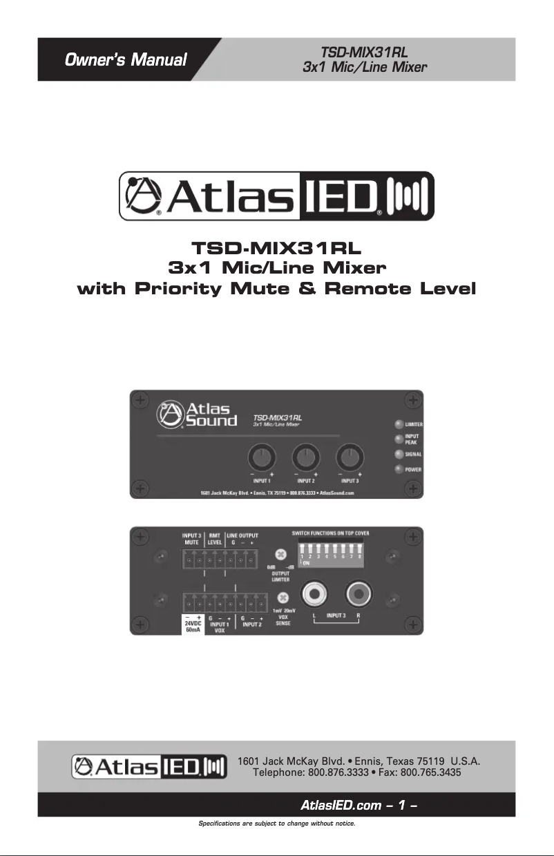 Image de la première page du manuel de l'appareil TSD-MIX31RL