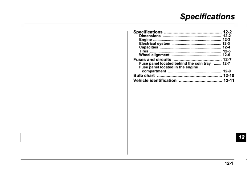 Página 1 del manual Ficha técnica Subaru Impreza (2005)