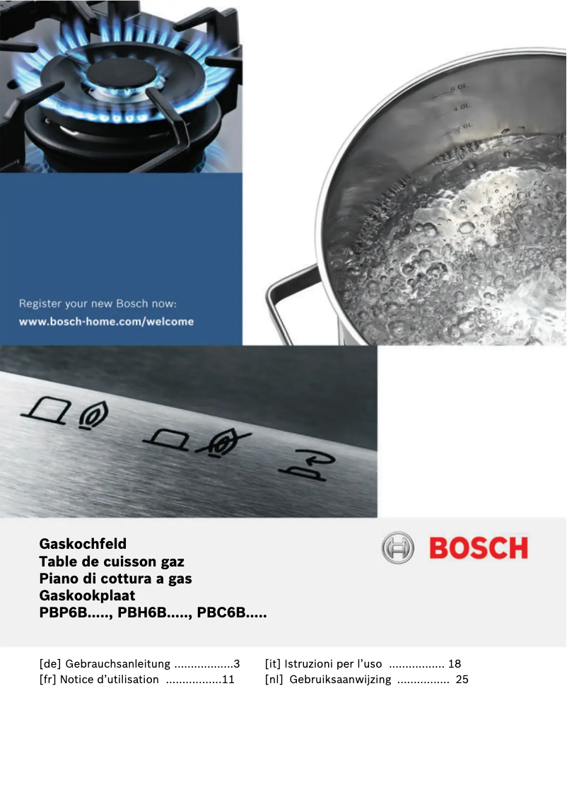 Page 1 de la notice Manuel utilisateur Bosch PBH6B5B60N