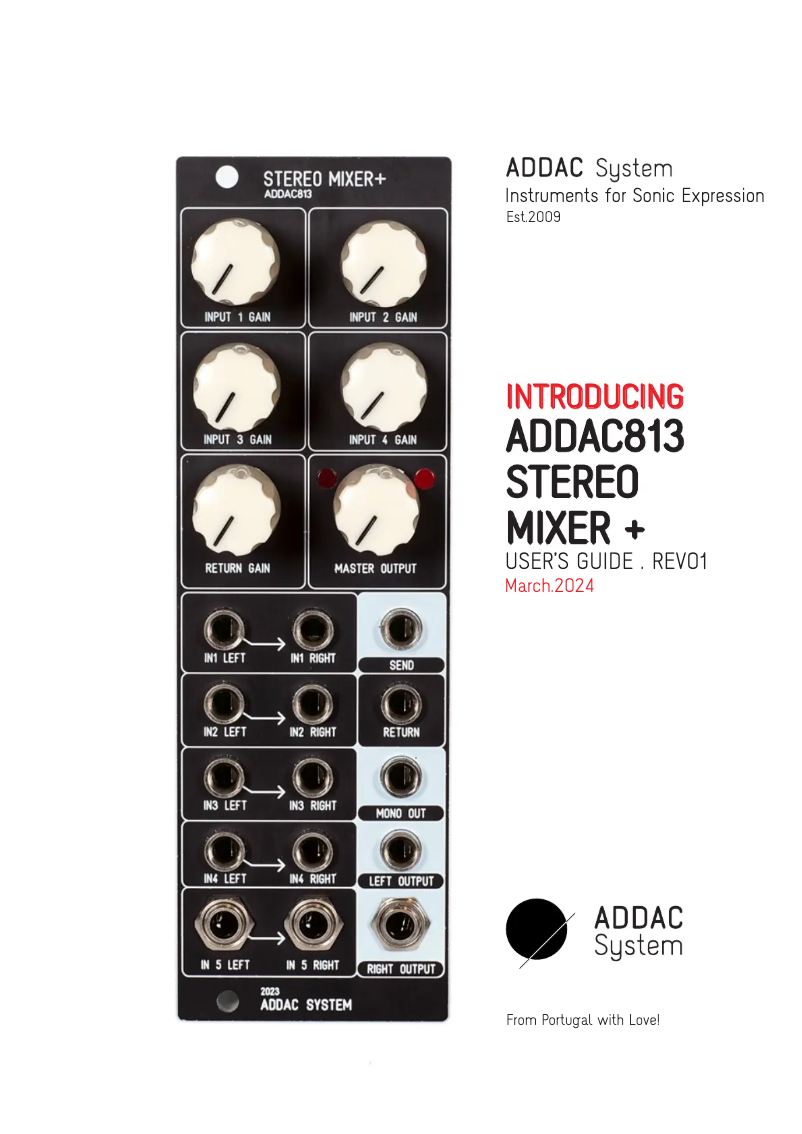 Image de la première page du manuel de l'appareil ADDAC813