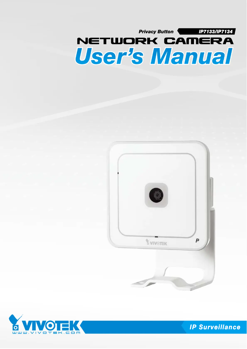 Page 1 de la notice Manuel utilisateur Vivotek IP7134
