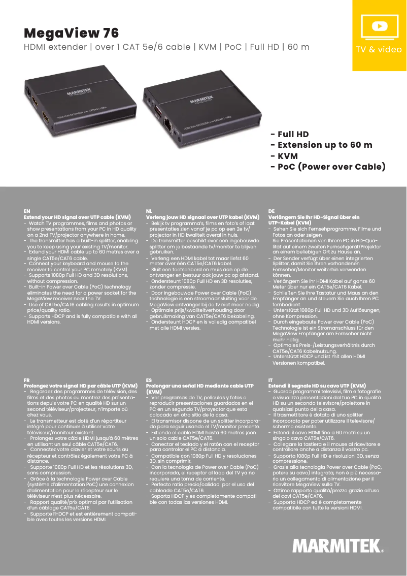 Image de la première page du manuel de l'appareil MegaView 76