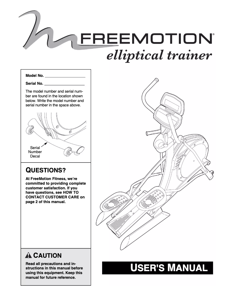 Page n°1 - Manuel utilisateur FreeMotion FMEL 4505