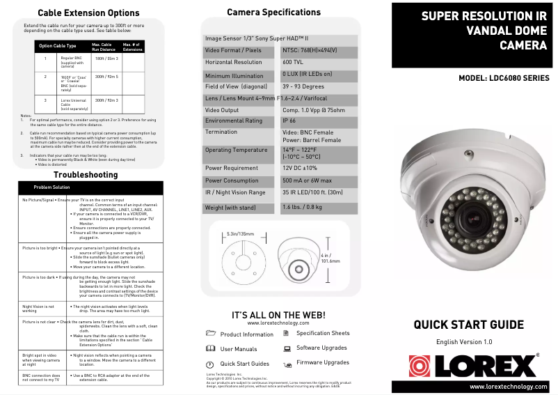 Página 1 del manual Manual de usuario Lorex LDC6080B