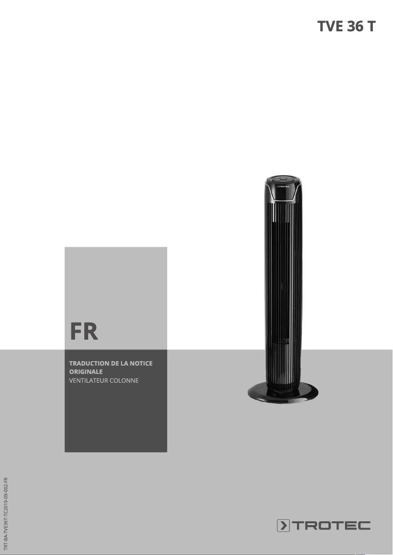 Page 1 de la notice Manuel utilisateur Trotec TVE 36 T