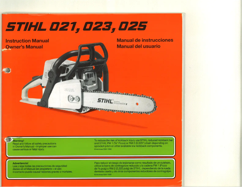 Page 1 de la notice Manuel utilisateur Stihl 023