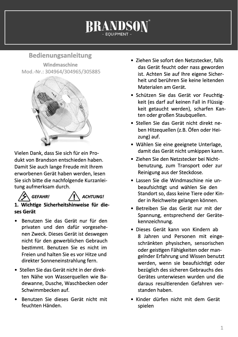 Image de la première page du manuel de l'appareil 305885