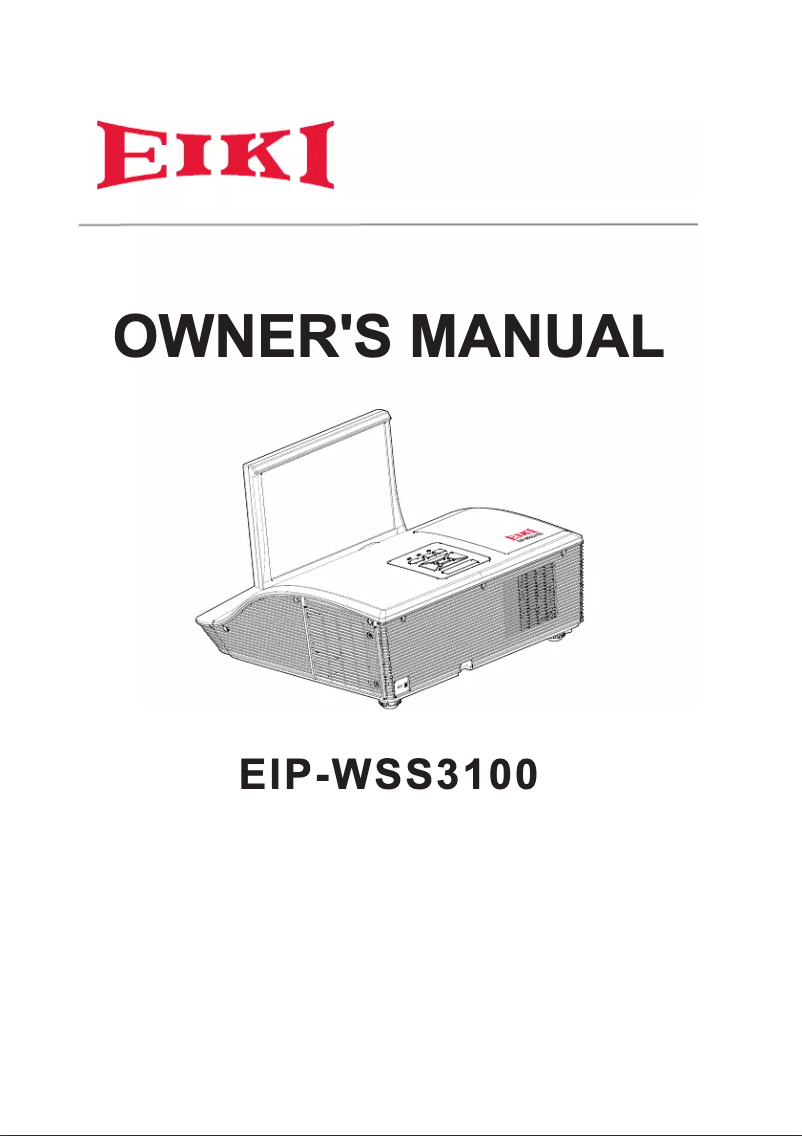 Page n°1 - Manuel utilisateur EIKI EIP-WSS3100