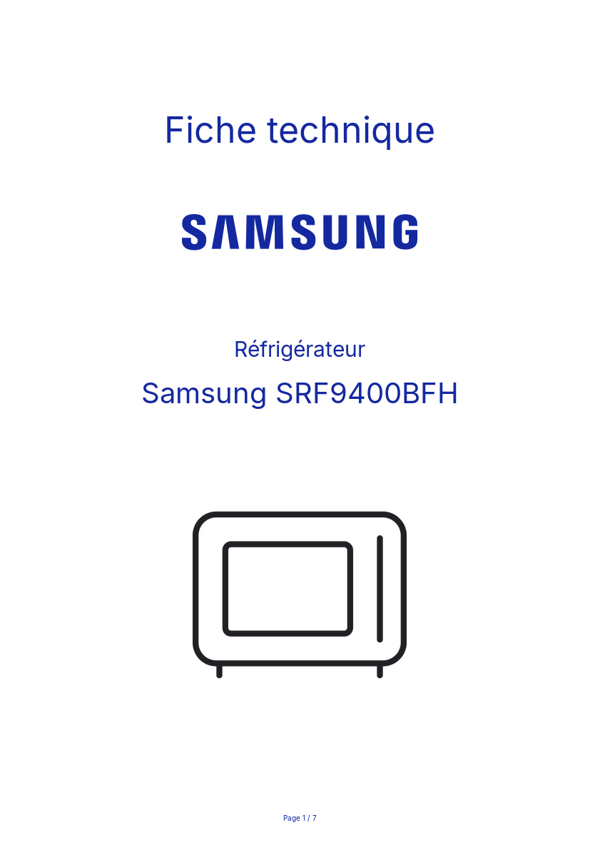 Image de la première page du manuel de l'appareil SRF9400BFH