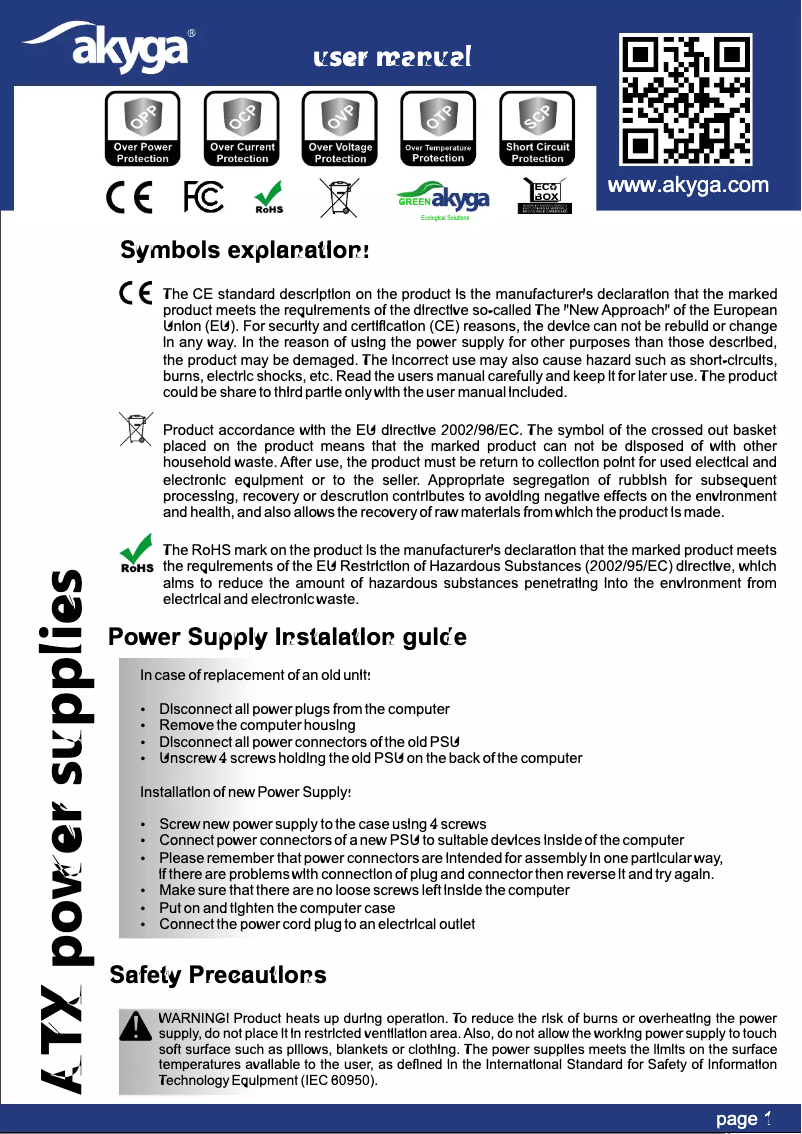 Image de la première page du manuel de l'appareil AK-I1-200
