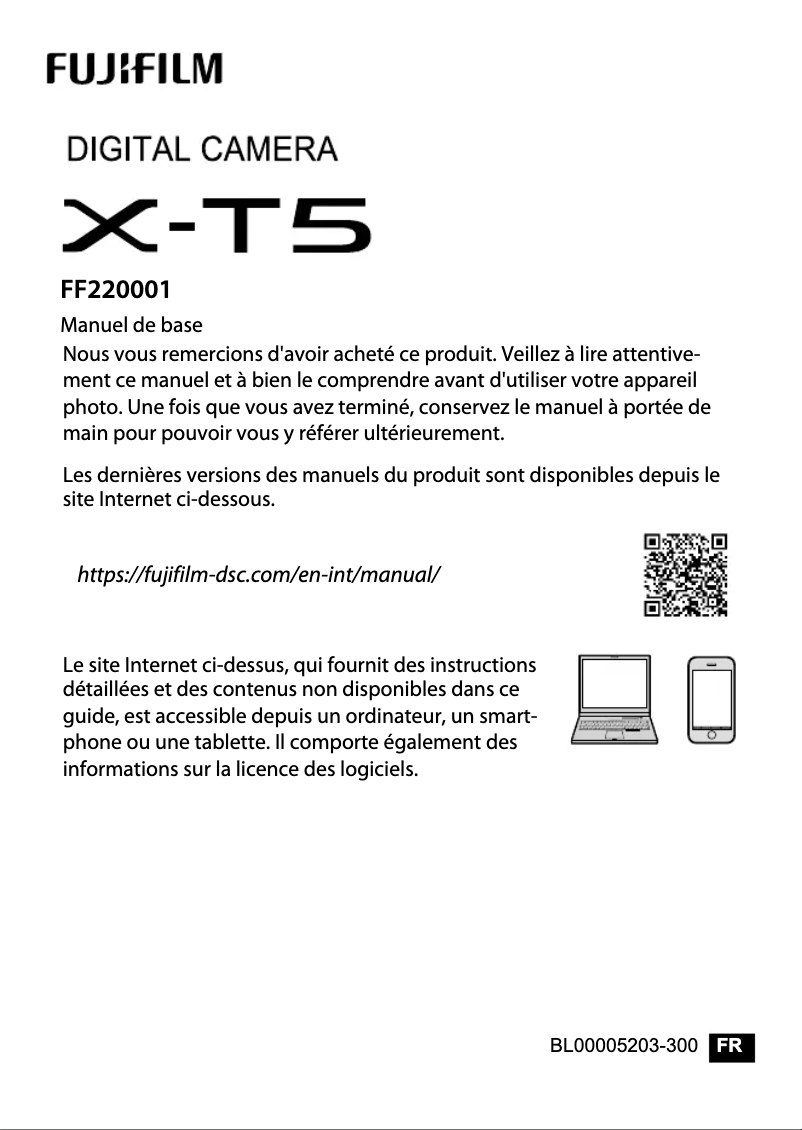 Page n°1 - Manuel utilisateur Fujifilm X-T5