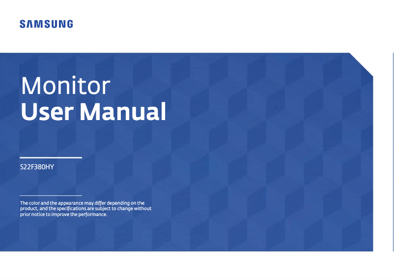 Page n°1 - Manuel utilisateur Samsung S22F380HY