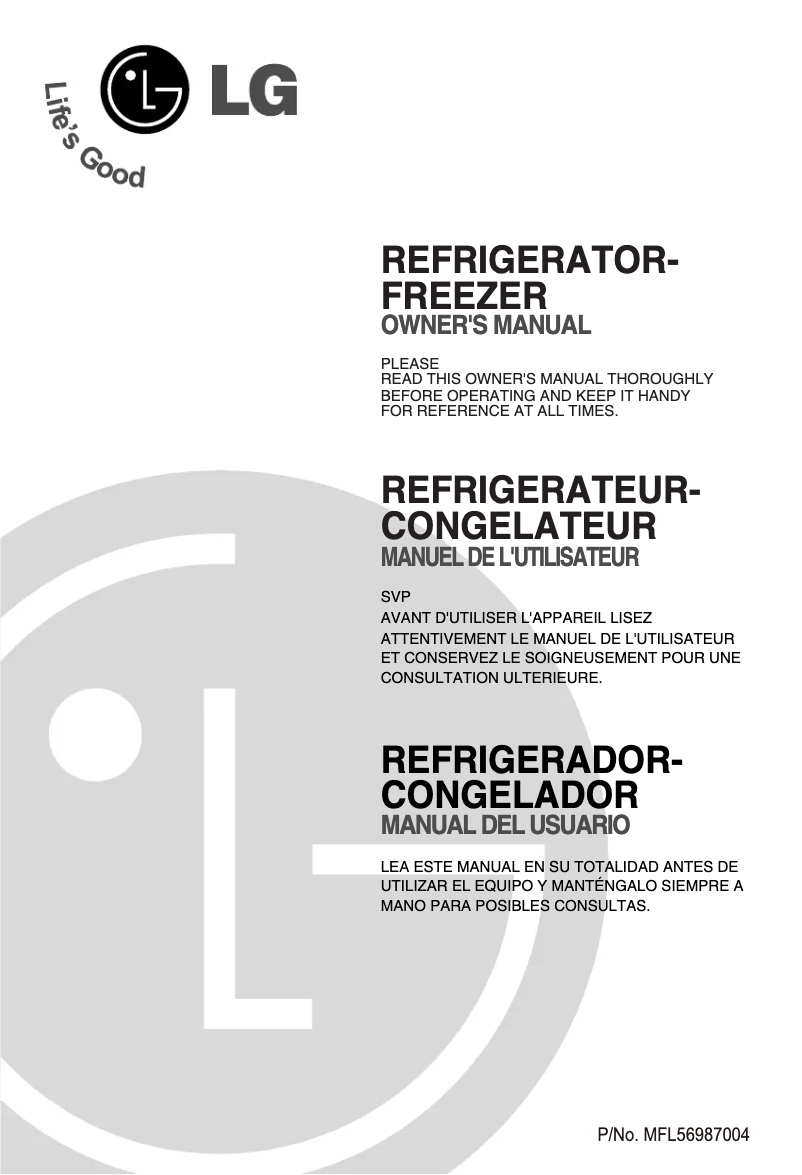 Image de la première page du manuel de l'appareil GN-V301RLC