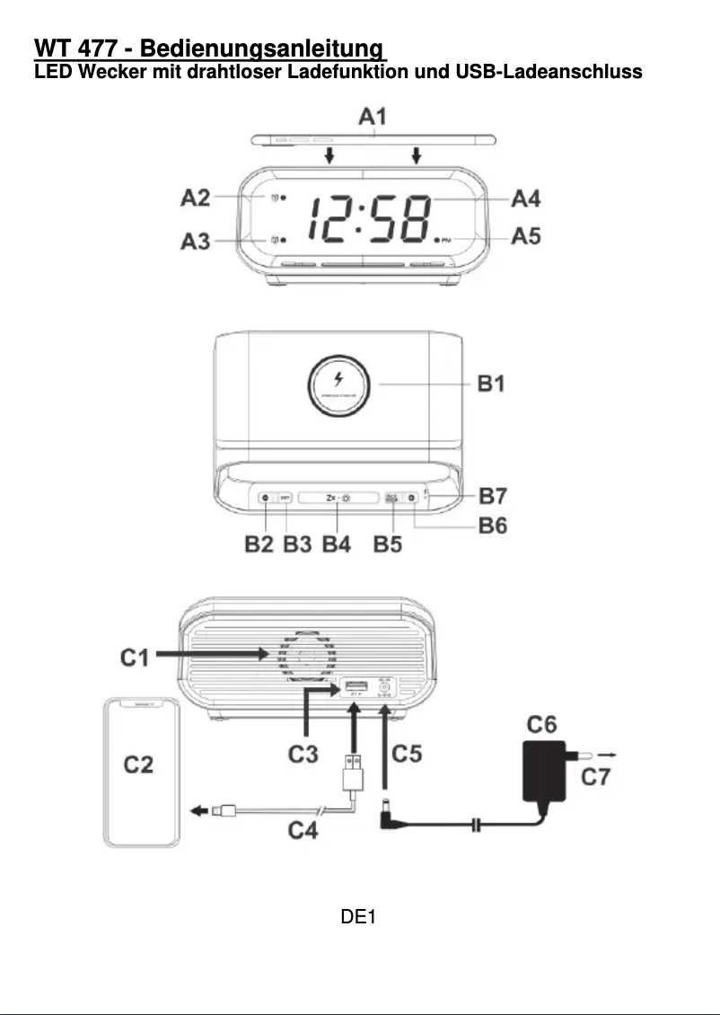 Page n°1 - Manuel utilisateur Techno Line WT 477