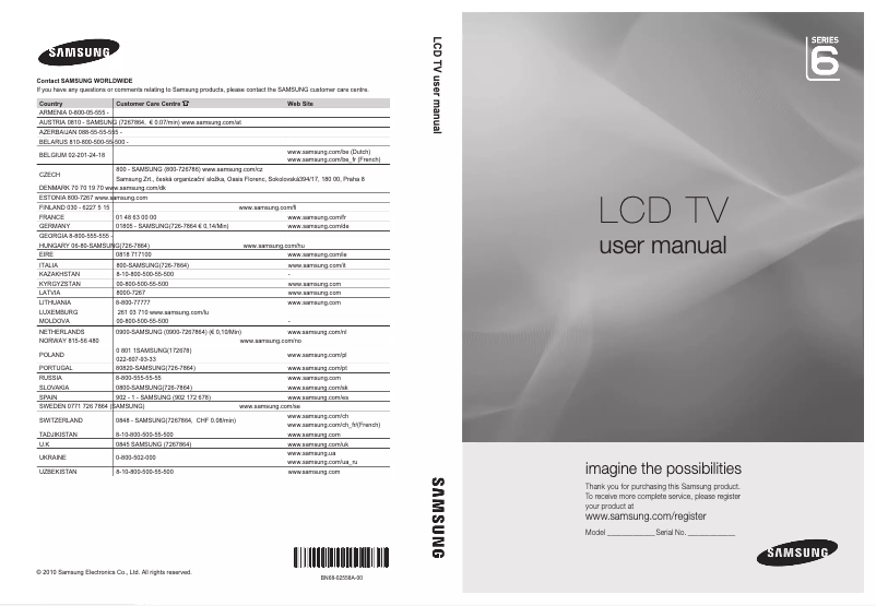 Image de la première page du manuel de l'appareil LE32C652L2W