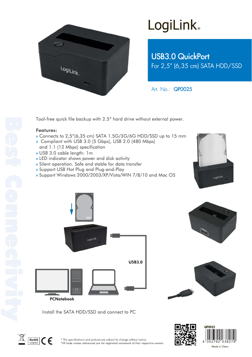 Página 1 del manual Manual de usuario LogiLink QP0025