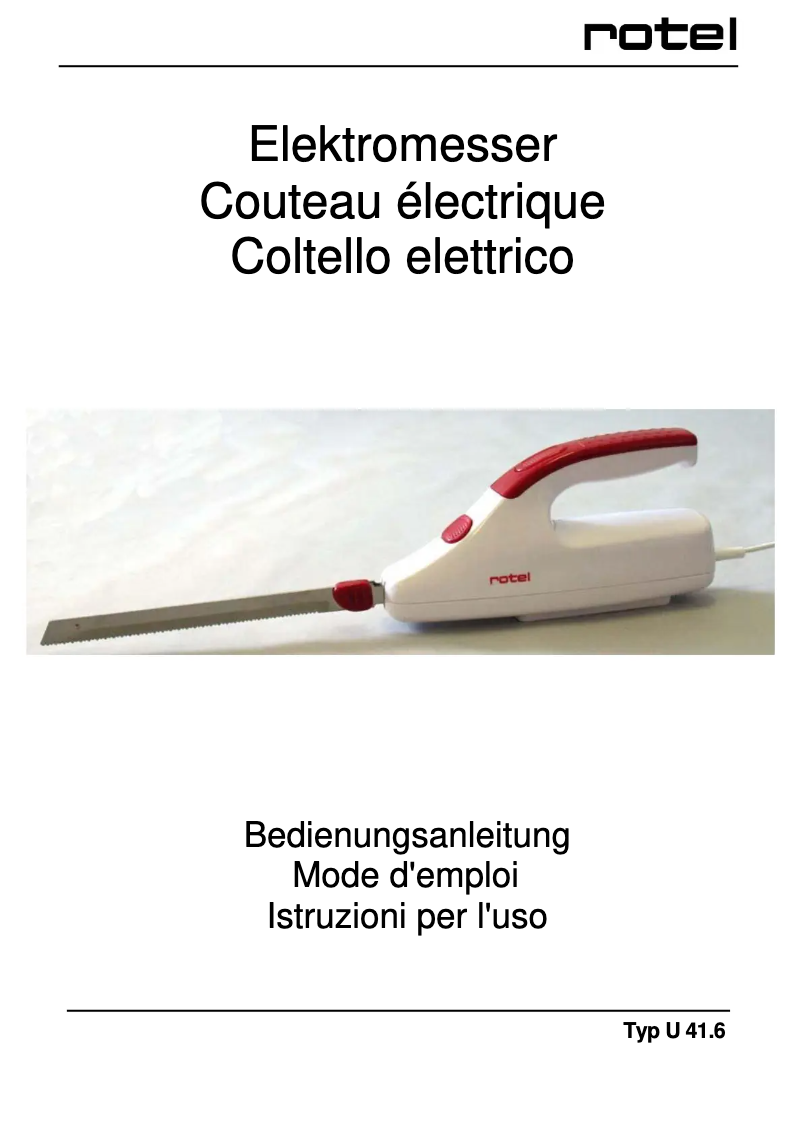 Image de la première page du manuel de l'appareil U 41.6CH1