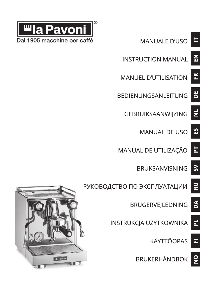 Page 1 de la notice Manuel utilisateur la Pavoni Cellini Classic