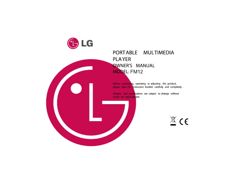 Page n°1 - Manuel utilisateur LG MF-FM12E1W