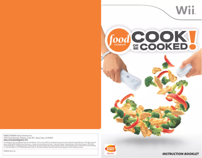 Page 1 de la notice Manuel utilisateur Nintendo Cook of be Cooked (Wii)