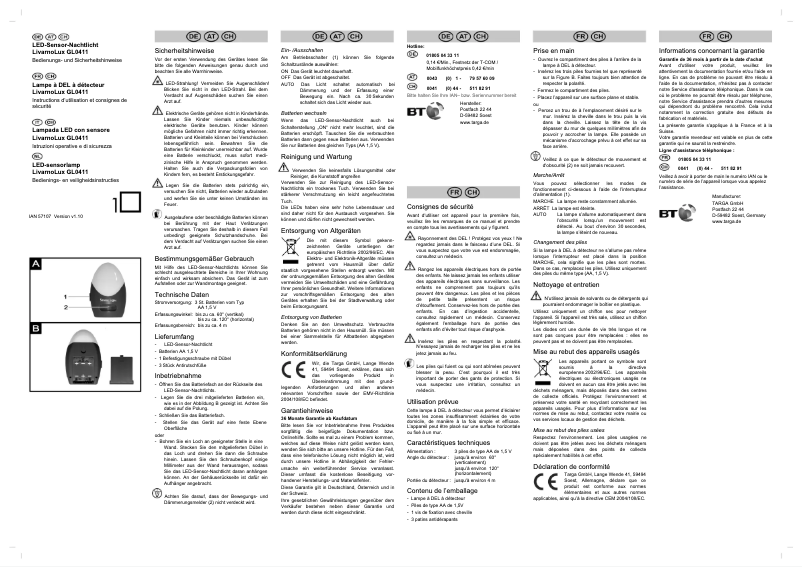 Page n°1 - Manuel utilisateur Livarno Lux IAN 057107