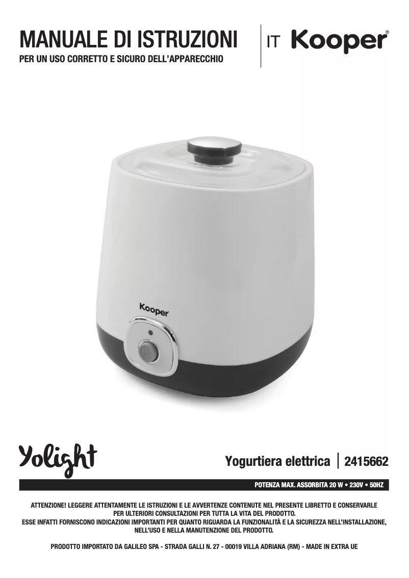 Image de la première page du manuel de l'appareil 2415662