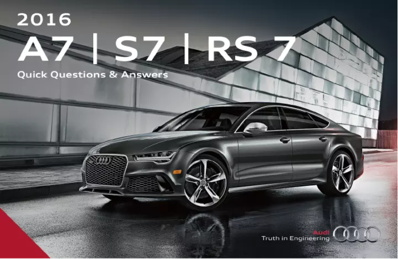 Page 1 de la notice Manuel utilisateur Audi A7 (2016)