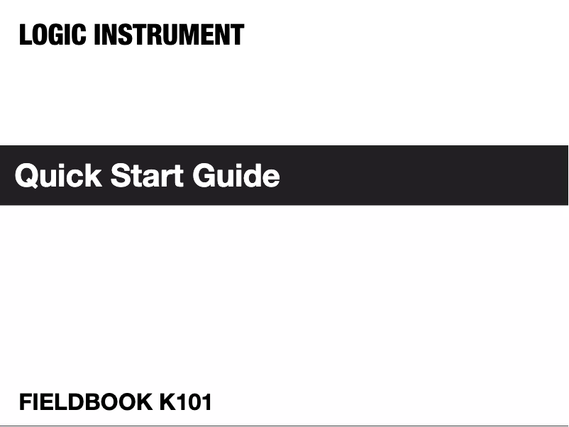 Page n°1 - Manuel utilisateur Logic Instrument Fieldbook K101