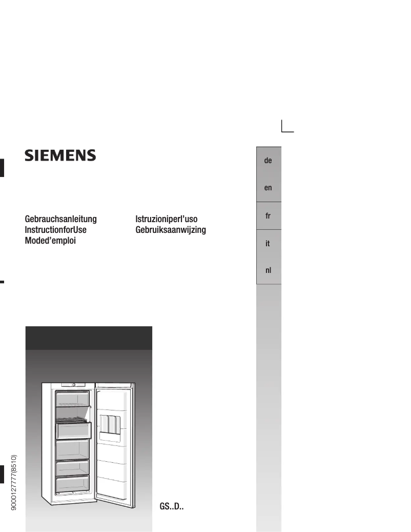 Page n°1 - Manuel utilisateur Siemens GS26D410NE