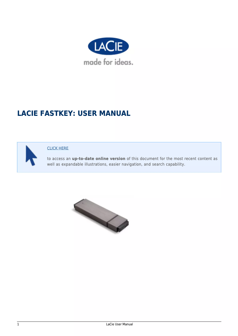 Image de la première page du manuel de l'appareil FastKey