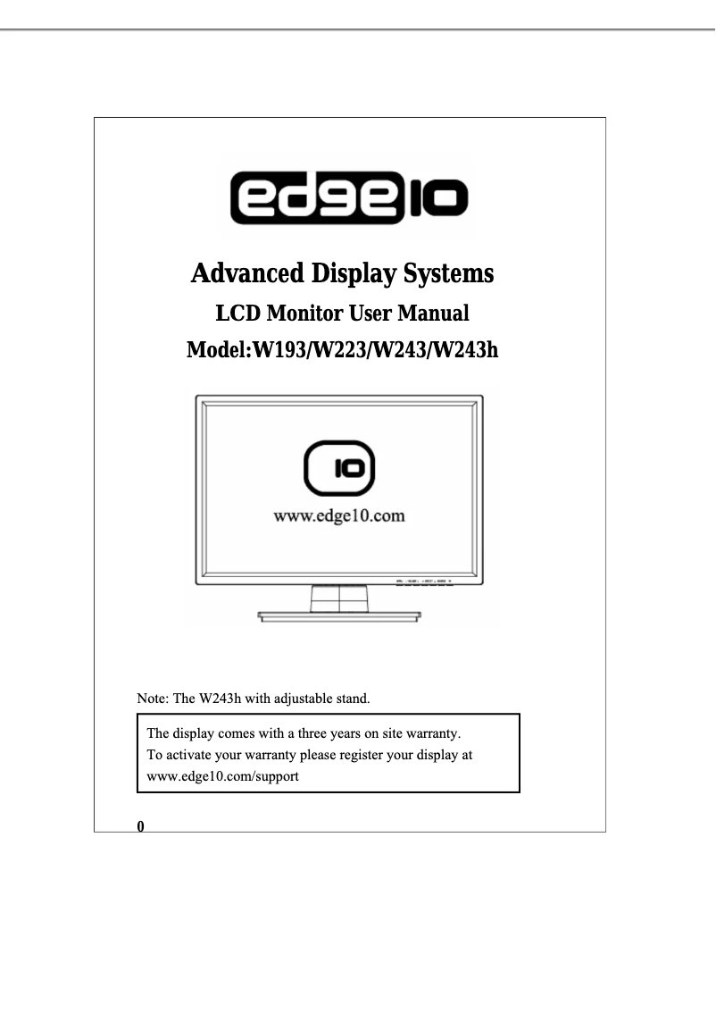 Image de la première page du manuel de l'appareil W193