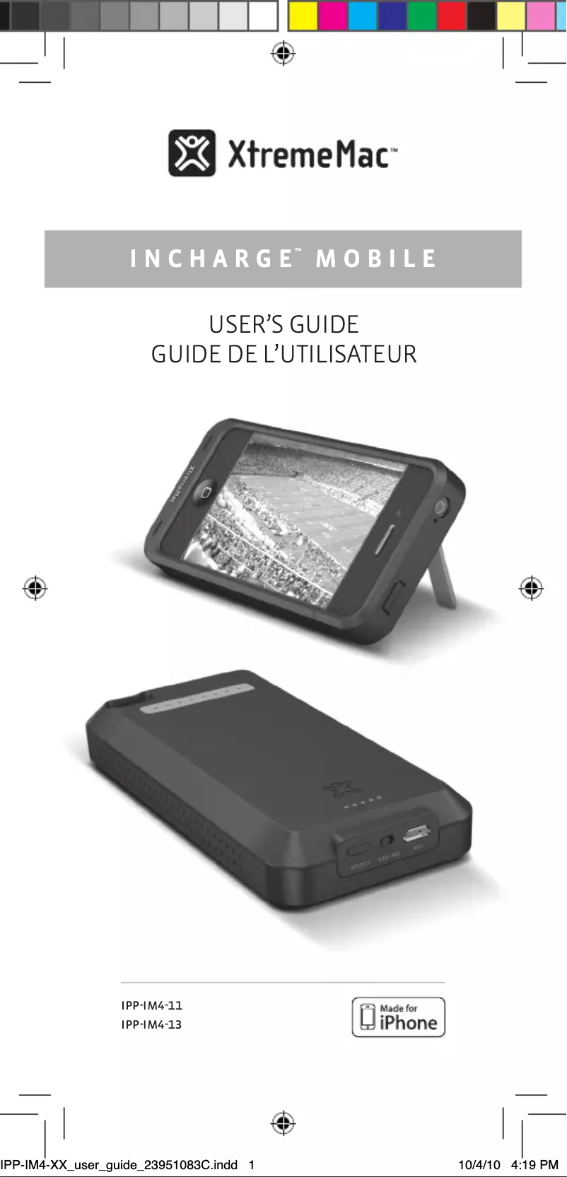Image de la première page du manuel de l'appareil Incharge Mobile ipp-im4-11
