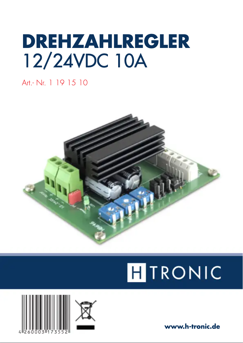 Page n°1 - Manuel utilisateur H-Tronic 12/24VDC 10A