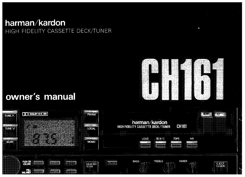 Page 1 de la notice Manuel utilisateur Harman Kardon CH161