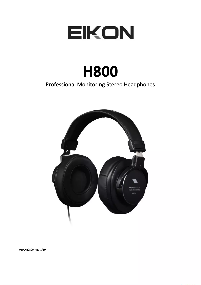 Page 1 de la notice Manuel utilisateur Eikon H800