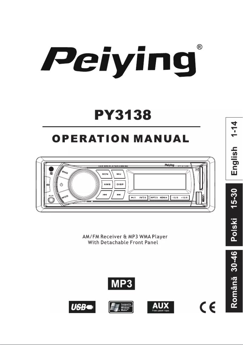 Image de la première page du manuel de l'appareil PY-3138