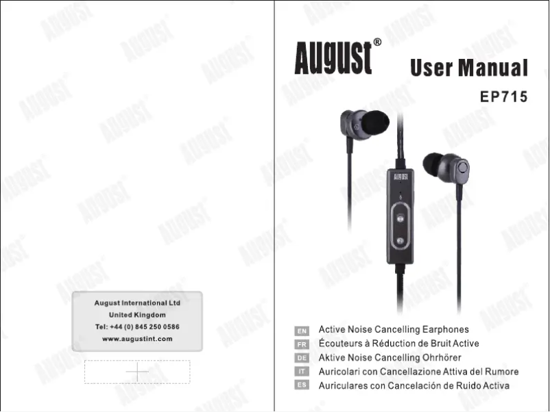 Page 1 de la notice Manuel utilisateur August EP715