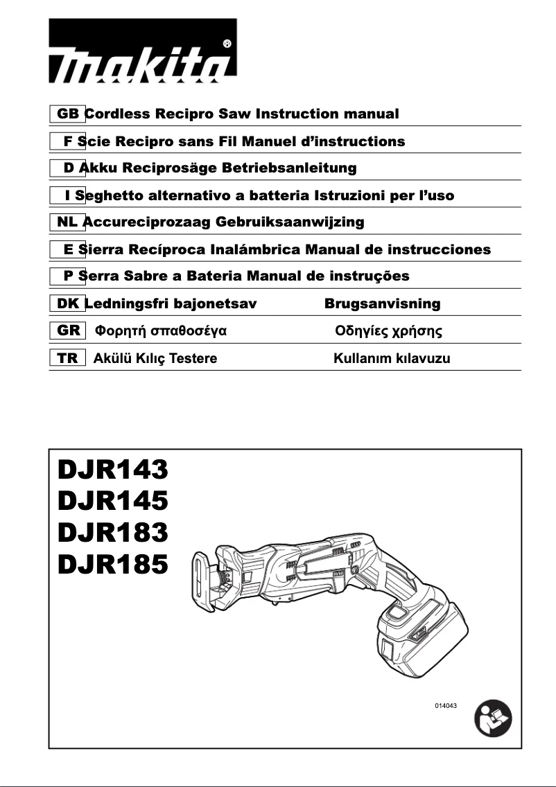 Page 1 de la notice Manuel utilisateur Makita DJR143