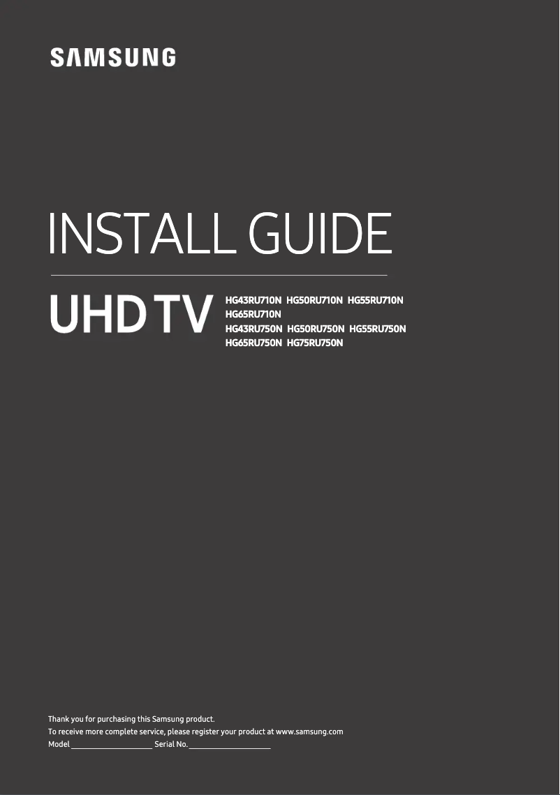 Page n°1 - Manuel utilisateur Samsung HG50RU750N
