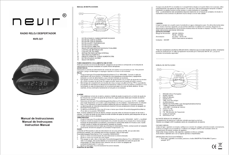 Image de la première page du manuel de l'appareil NVR-327