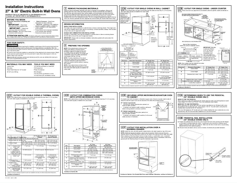 Page n°1 - Guide d'installation Monogram ZTSX1FPSNSS