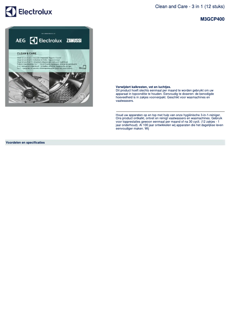 Image de la première page du manuel de l'appareil M3GCP400