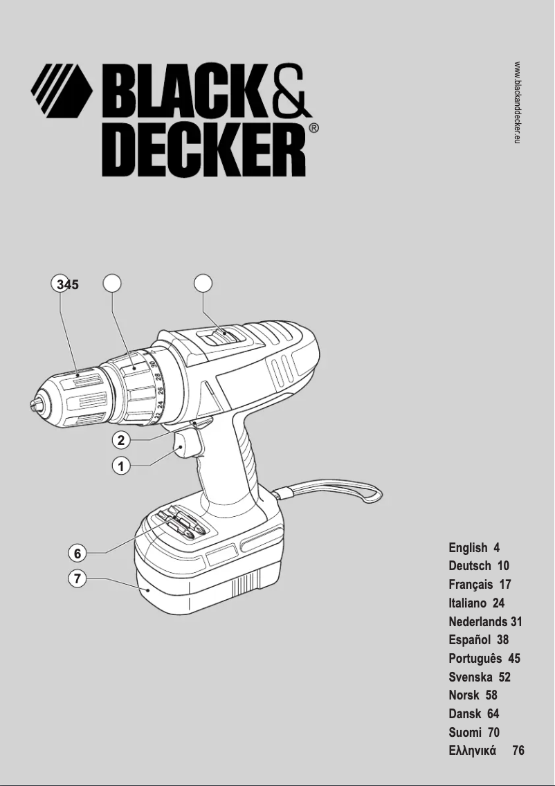 Page 1 de la notice Manuel utilisateur Black & Decker PF126